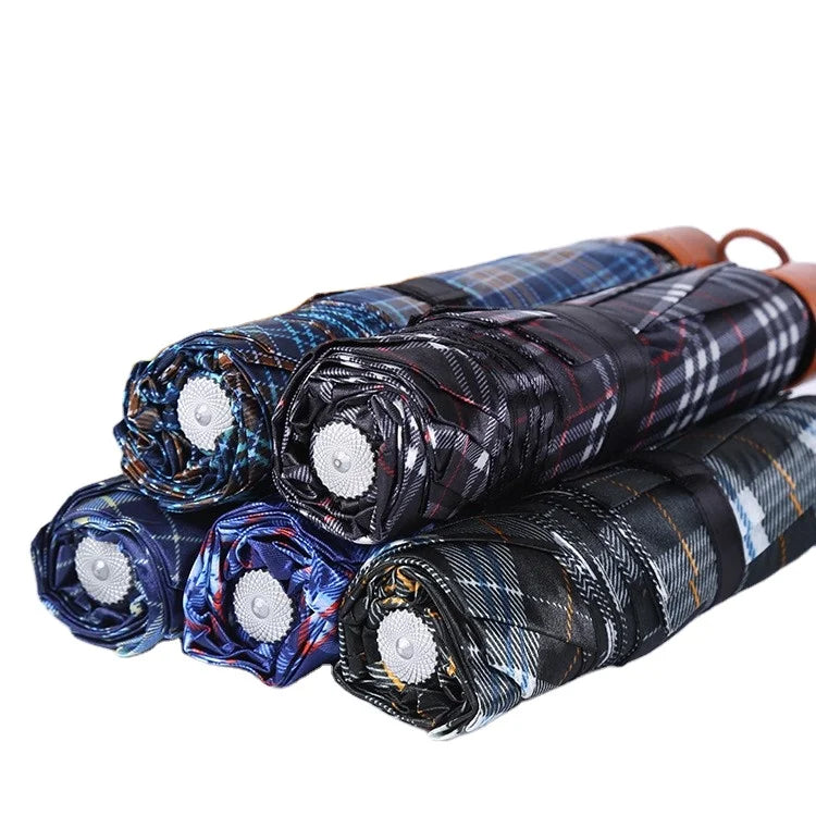 Wholesale Promotional 3 Folding Umbrella Lightweight Custom Logo Printing Wholesale Cheap Mini Umbrella Plaid Cloth