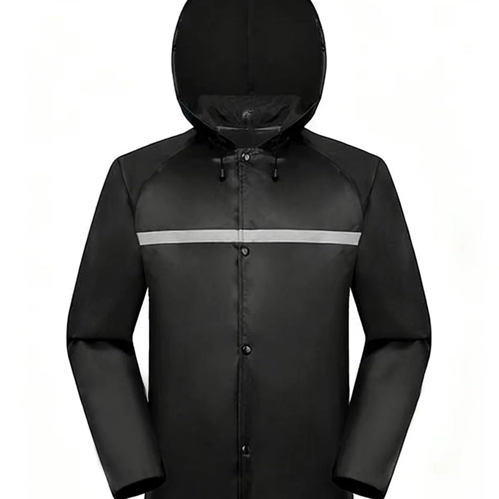 Universal Single-Person Waterproof Hooded Safety Polyester One Piece Long Rain Jacket for Style Emergency Activities-Hiking