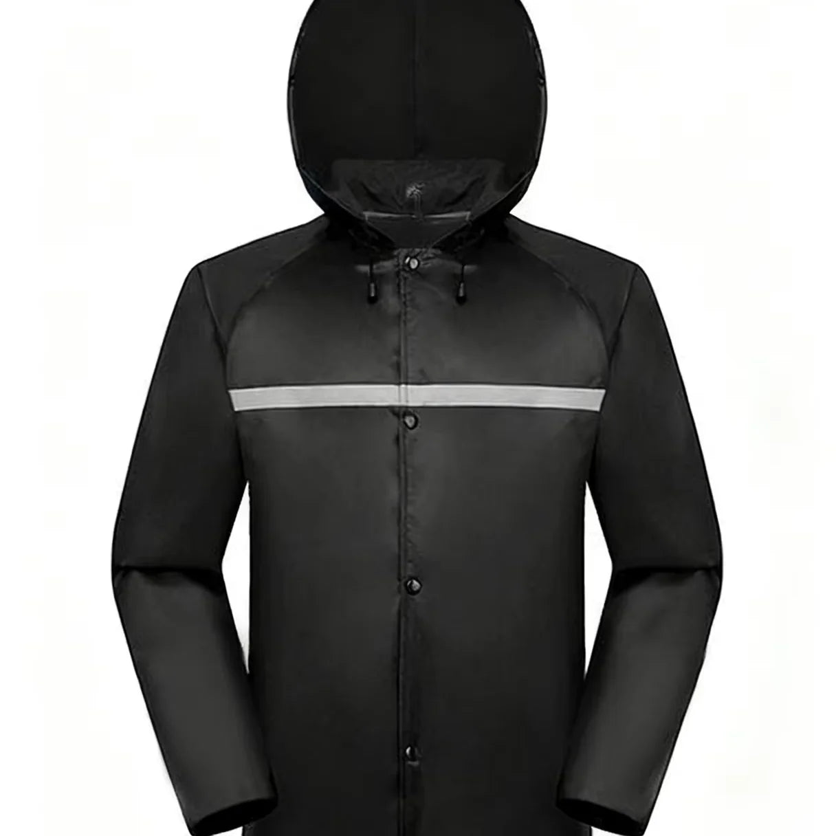 Universal Single-Person Waterproof Hooded Safety Polyester One Piece Long Rain Jacket for Style Emergency Activities-Hiking