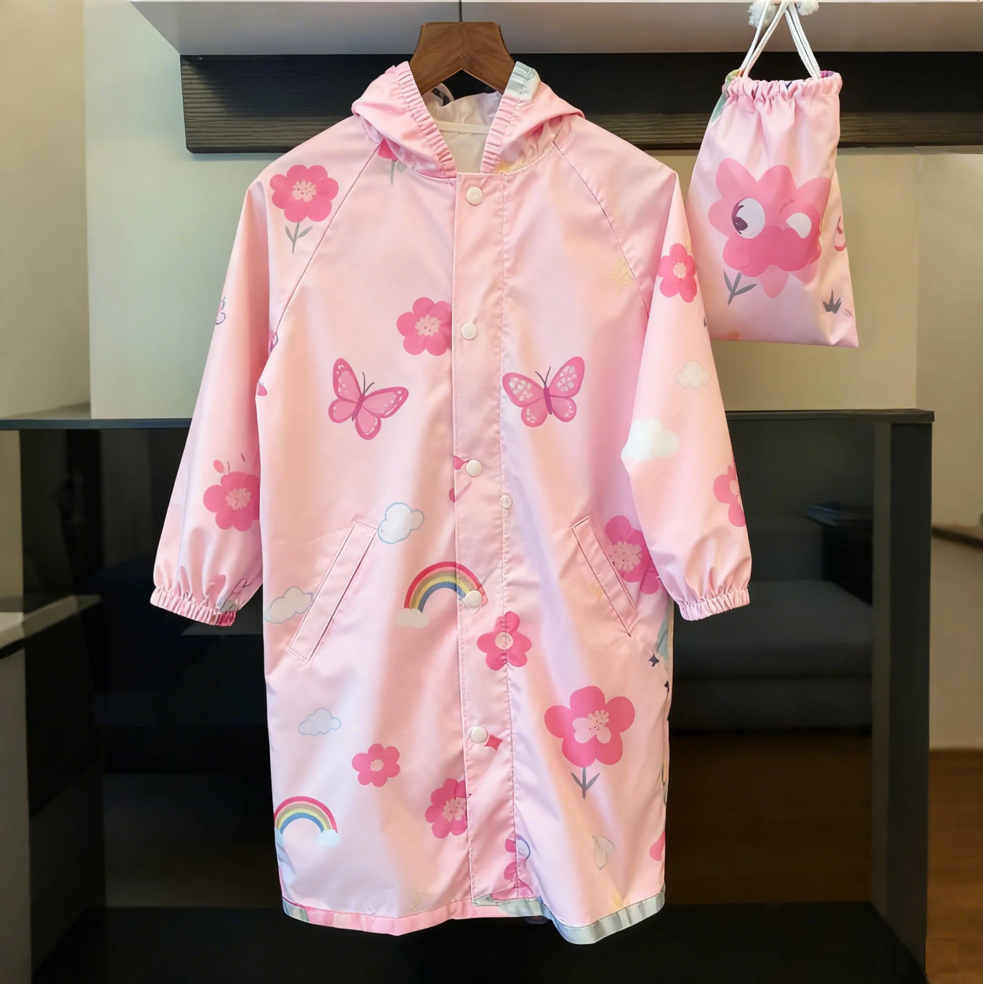 2025 Trend Lightweight Reusable Cartoon Raincoat for Kids Boys Girls Waterproof Windproof Rain Poncho for Middle Large Children