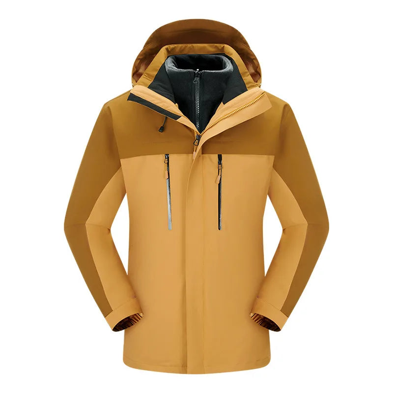 Custom Three-in-one Custom Polar Fleece Liner Autumn Winter Coat Outdoor Camping Waterproof Windproof Zipper Stand