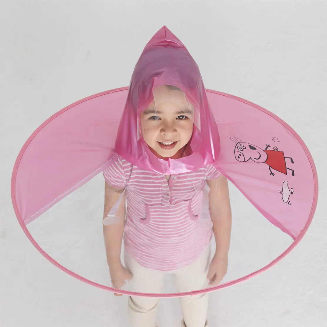 Children's Cartoon Creative Animal Cap Raincoat Kids Rainproof Folding Poncho With Logo Hood Foldable Umbrella for Rain All Ages