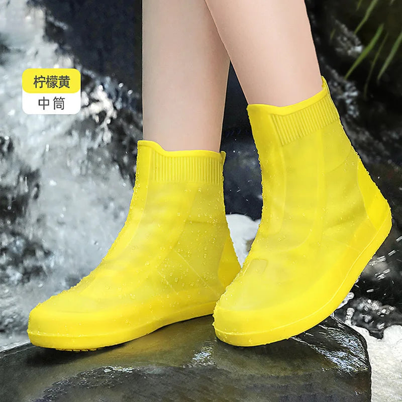 Silicone Adult Shoe Cover Rain Boots Rain Shoes Waterproof Rainstorm Proof Fashion Rain Proof  Shoe Cover