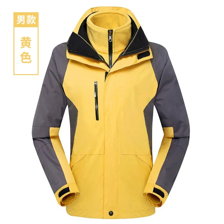 Two-Piece Three-In-One Outdoor Assault Clothing for Men Women Fleece-Lined Waterproof Mountaineering Work Jacket Custom Hiking