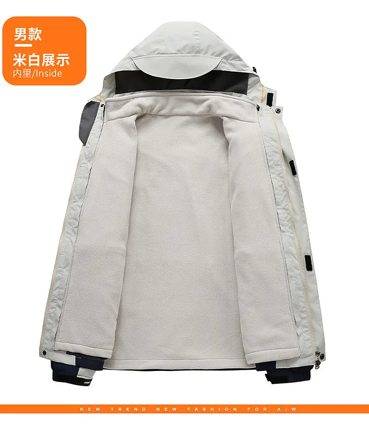 Men's Women's Casual Reversible Fleeced Jacket Water Proof Zippered Closure Stand Collar Winter ODM Finished Product Front XS