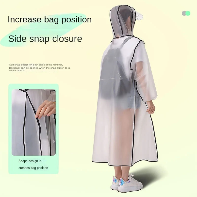 Adult Outdoor Hiking Conjoined Raincoat Double Hat Brim Large Size Logo Waterproof Upgrade for Rainstorm for Poncho Wholesale