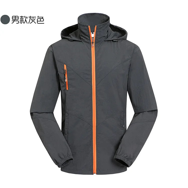 Outdoor Coated Stand Collar Zipper Quick-drying Breathable Motorcycle Jacket Unisex Summer Long Sleeve Loose Fit 100% Polyester