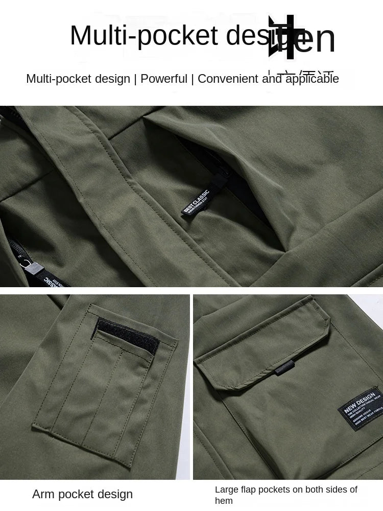 Autumn Jacket Men's Outdoor Casual Work Clothes Labor Protection Windproof Wear-resistant Dirt-resistant Jacket