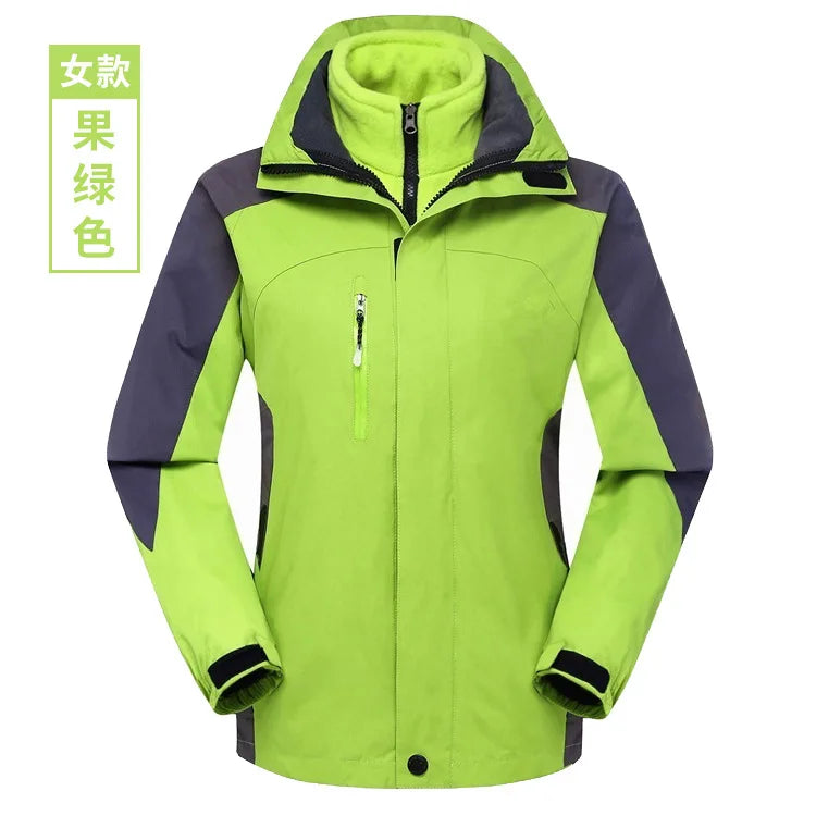 Two-Piece Three-In-One Outdoor Assault Clothing for Men Women Fleece-Lined Waterproof Mountaineering Work Jacket Custom Hiking