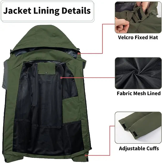 Lightweight Polyester Rainwear Men Waterproof Windproof Hooded Jacket Hiking Cycling Travel Customizable Size Logo Decoration