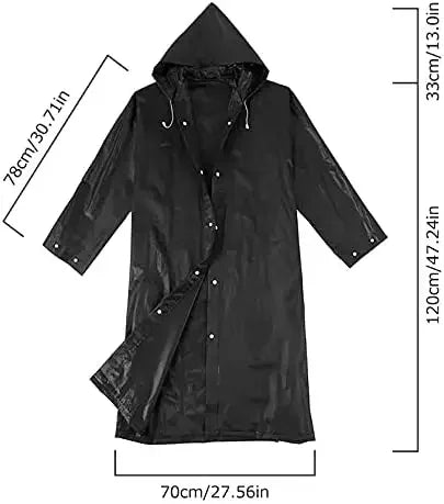 Custom Raincoat Suit Black Water Proof Heavy Duty Rain Coat for Adults Mens Long RainWear Rain Jacket Waterproof Poncho