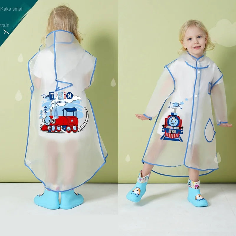 Small Dinosaur Cartoon Raincoat for Primary School & Kindergarten Kids EVA & PU Material Wholesale for Boys & Girls