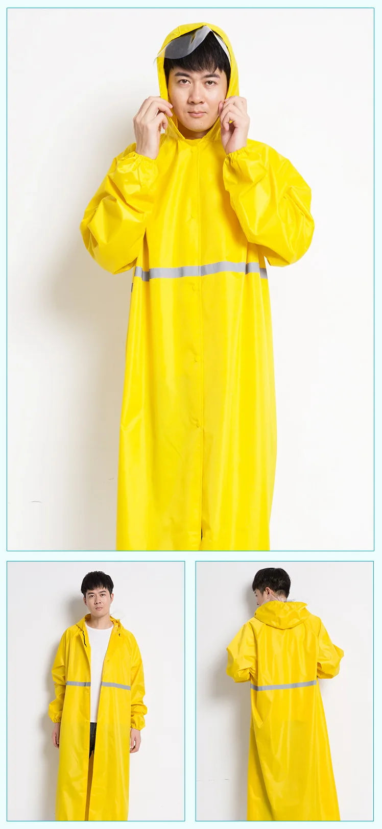 Motorcycle Raincoats  Long Reflective Customs Poncho One-piece Waterproof Rain Coat for Adult