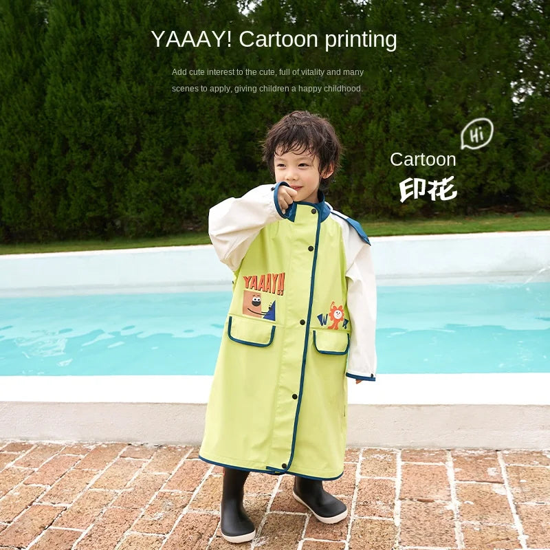 Children's Waterproof Schoolbags Raincoat for Primary School Students Boys Girls Full Body Thickened Rainstorm Special for