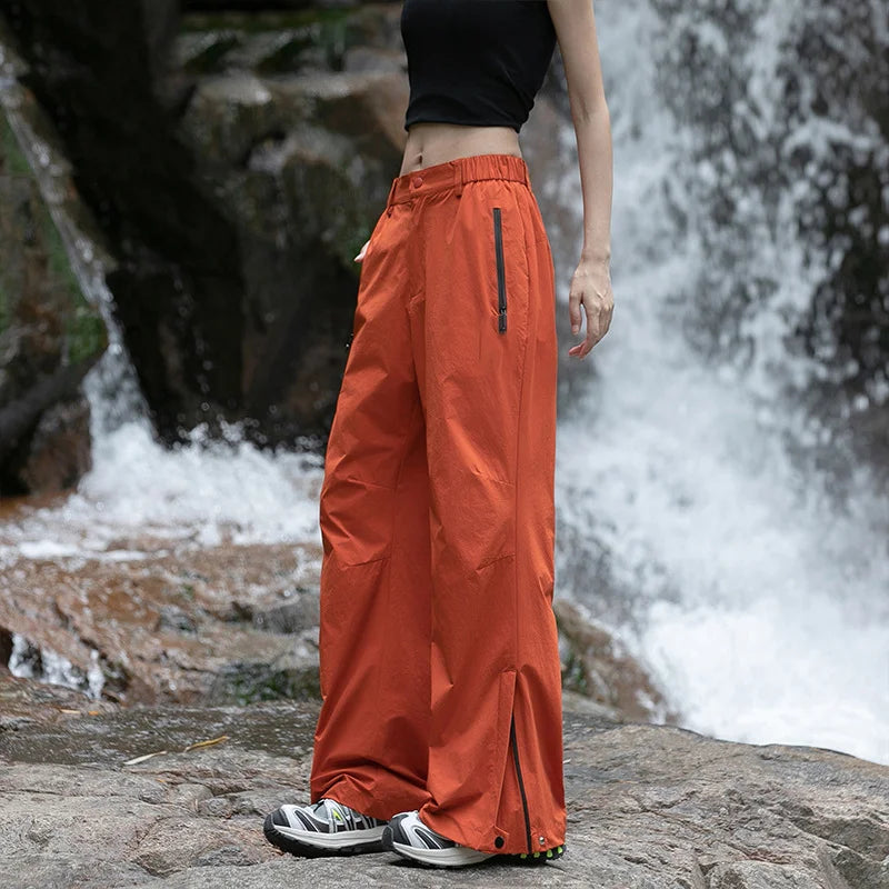 Women's High Waist Quick-Drying Breathable Climbing Pants-Thin Windproof Waterproof Casual Outdoor Sports Pants for Hiking