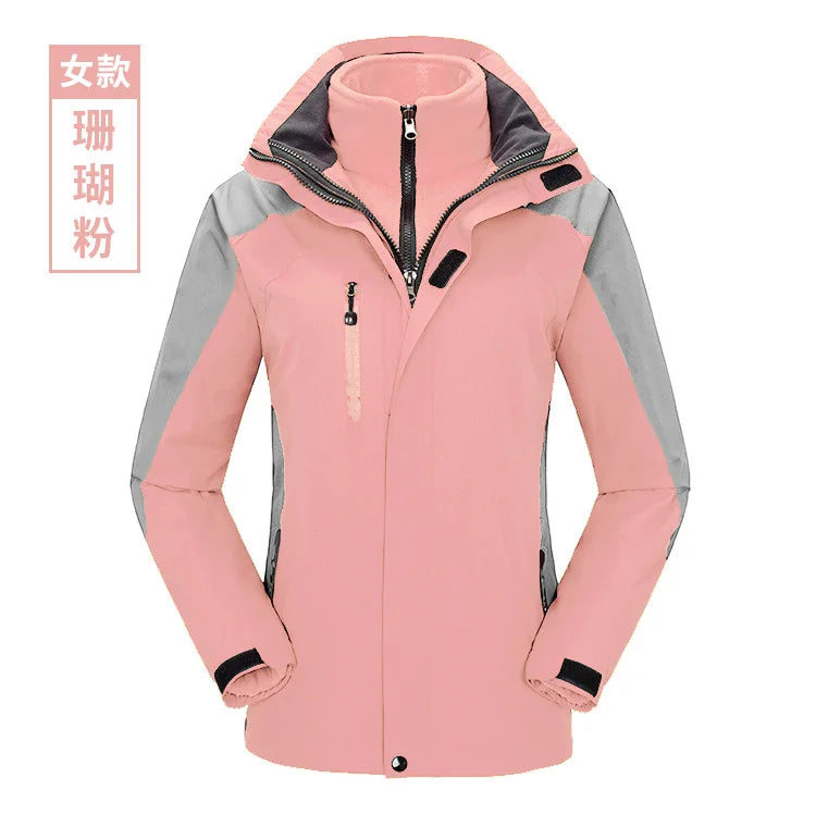 Two-Piece Three-In-One Outdoor Assault Clothing for Men Women Fleece-Lined Waterproof Mountaineering Work Jacket Custom Hiking