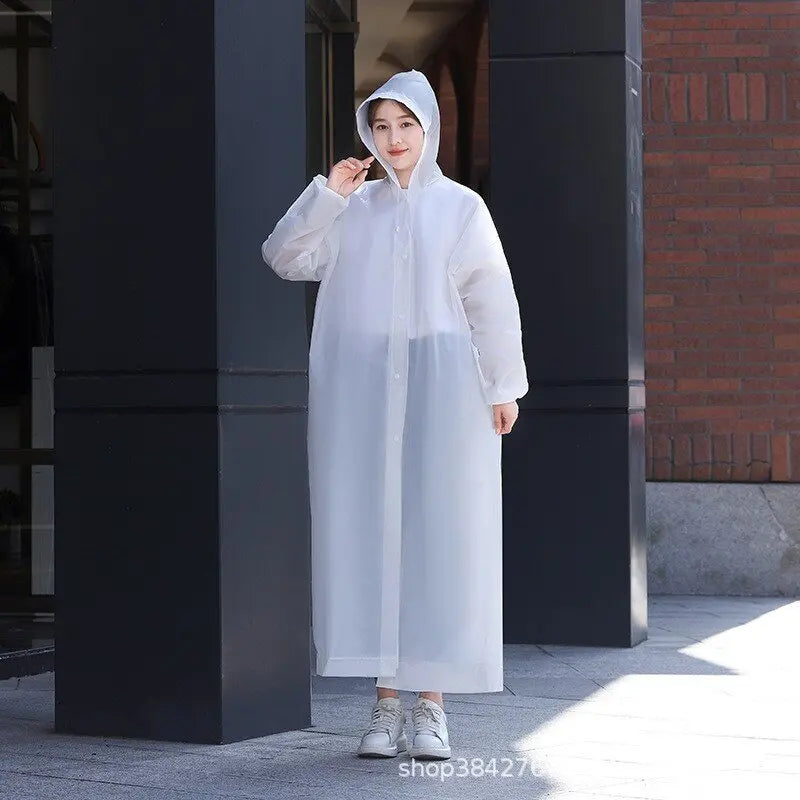 Unisex Adult Lightweight EVA PVC Rain Jacket Hooded for Poncho for Outdoor Hiking Survival Custom Vinyl Raincoat Waterproof