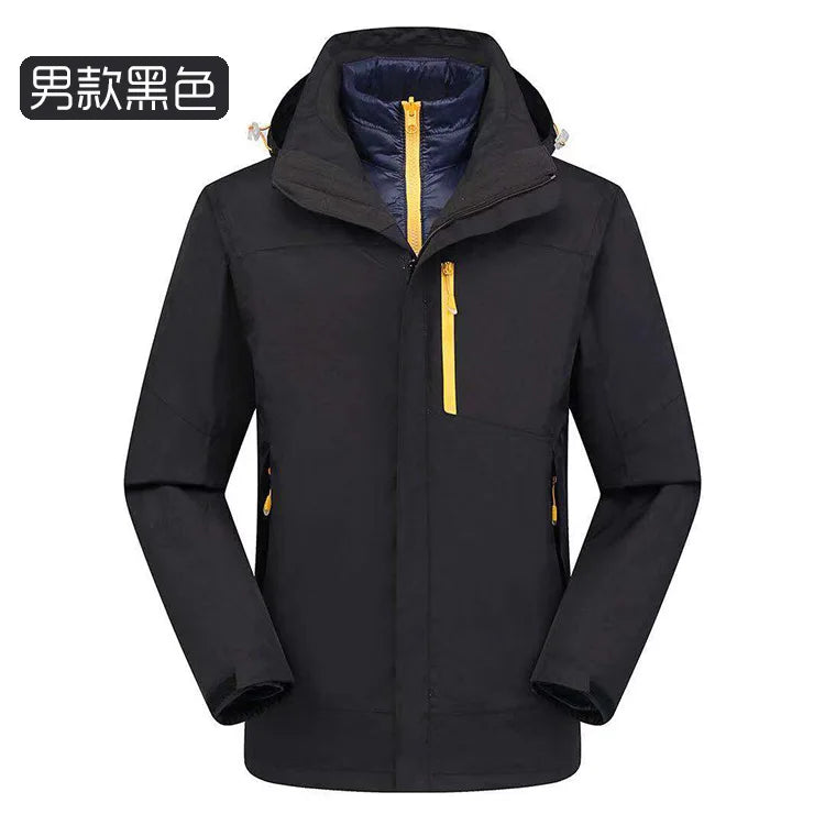 Three-in-One Detachable Tibet Travel Jacket Liner High-End Men's Women's Winter Ski Suit with Zipper Closure for Mountaineering