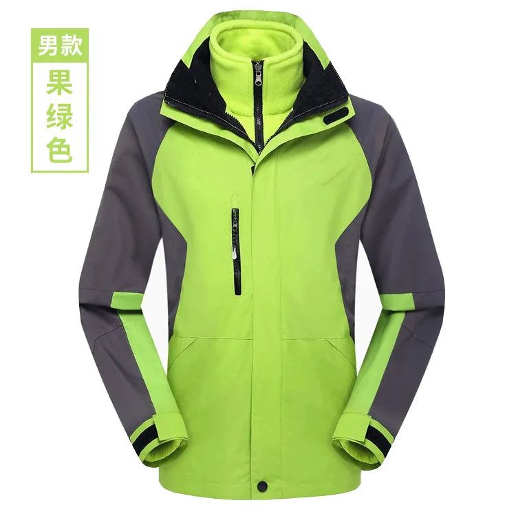 Two-Piece Three-In-One Outdoor Assault Clothing for Men Women Fleece-Lined Waterproof Mountaineering Work Jacket Custom Hiking