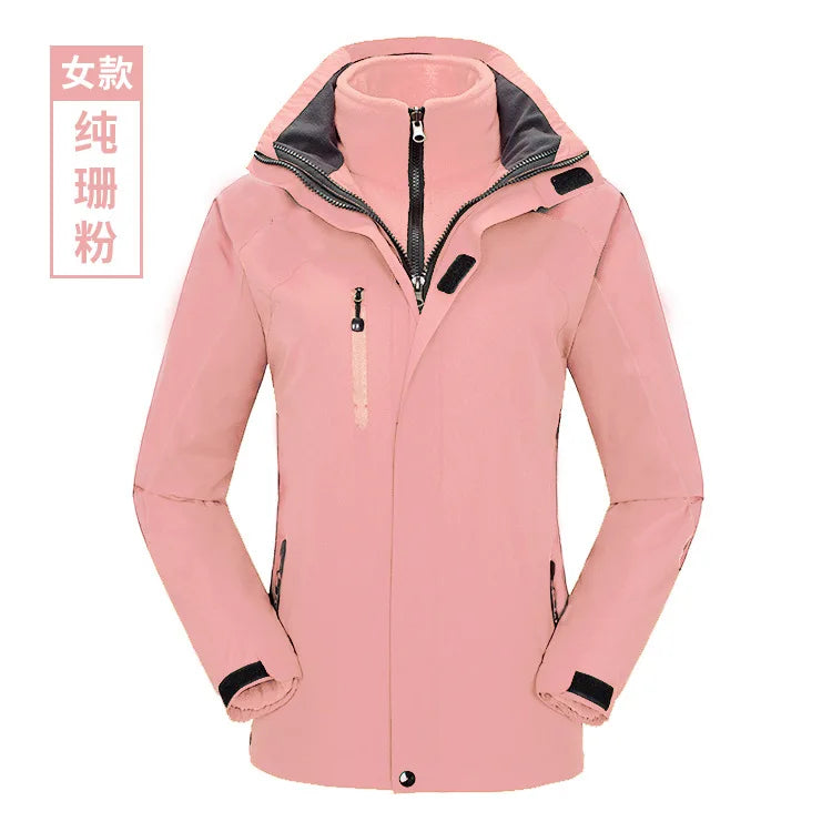 Two-Piece Three-In-One Outdoor Assault Clothing for Men Women Fleece-Lined Waterproof Mountaineering Work Jacket Custom Hiking