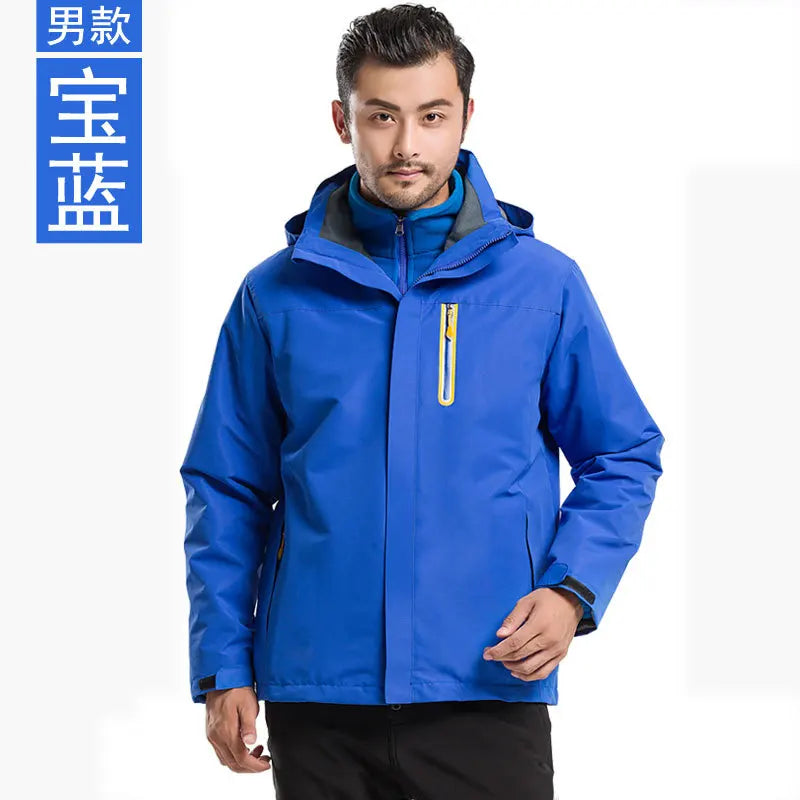 Men's Women's Outdoor Sportswear New Long Sleeve Hooded Jacket Windproof Waterproof Winter Season Woven Loose Fit Printed Design