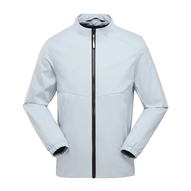 New Arrival Men's Business Jacket Waterproof Windproof Single Layer Collar for Spring Autumn Outdoor Activities Travel Camping