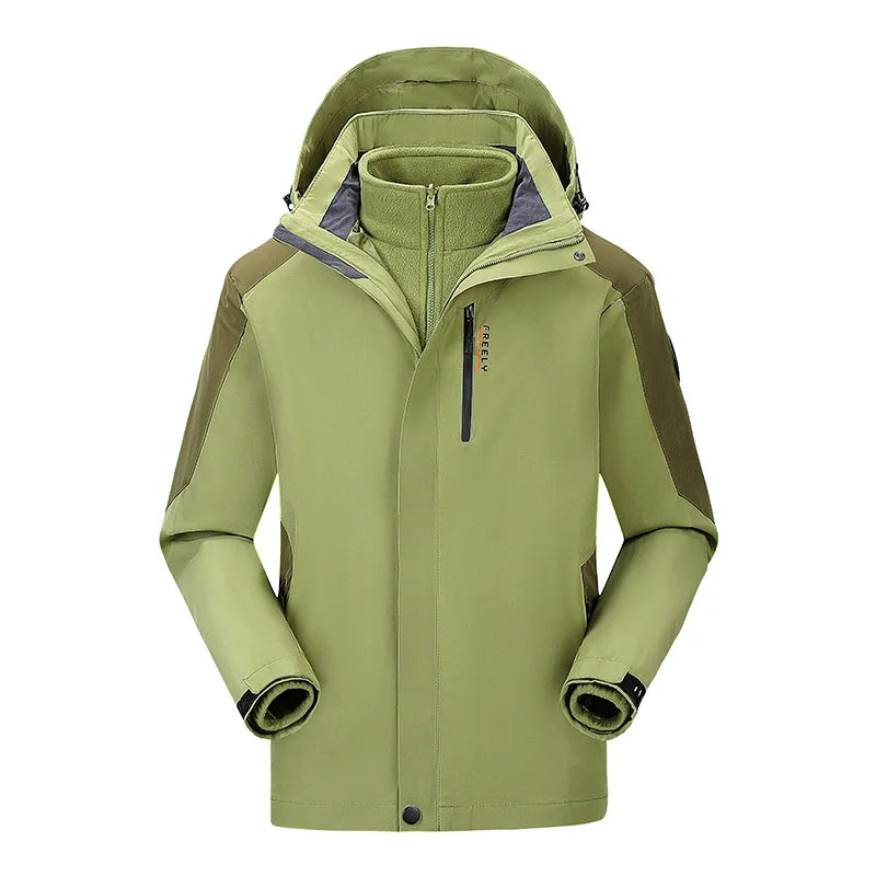 3XL Sizes Sporty Waterproof Winter Bomber Jacket Windproof Stand Collar Zipper Closure Appliques Solid Pattern Warm Outdoor Wear