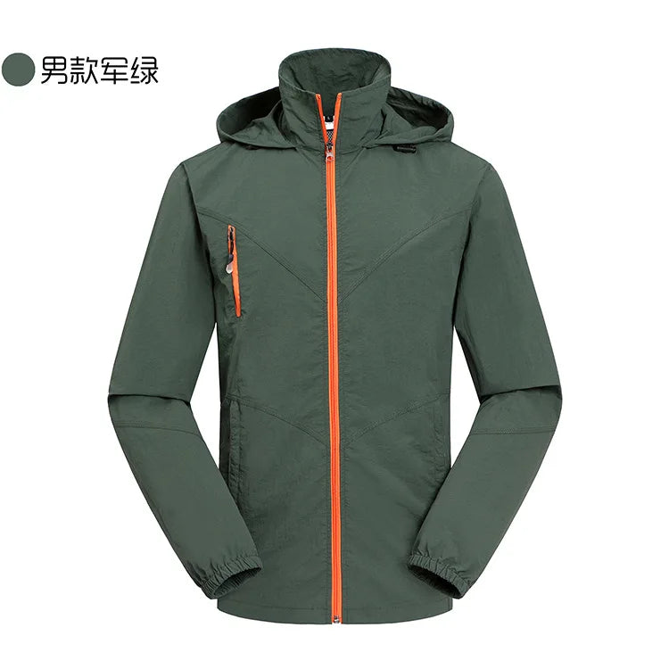 Outdoor Coated Stand Collar Zipper Quick-drying Breathable Motorcycle Jacket Unisex Summer Long Sleeve Loose Fit 100% Polyester