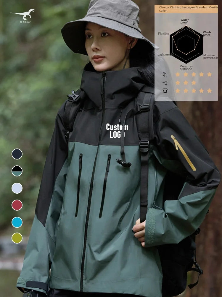 Outdoor Breathable, Breathable, Rainproof Jacket, Hard Shell Waterproof Couple's Outfit