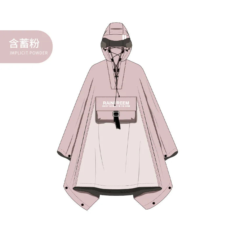 Qinfeiman Men and Women's Three-Layer Cloth Full-Body Rain-Proof for Poncho Waterproof Outdoor Riding Hiking Fishing Gear