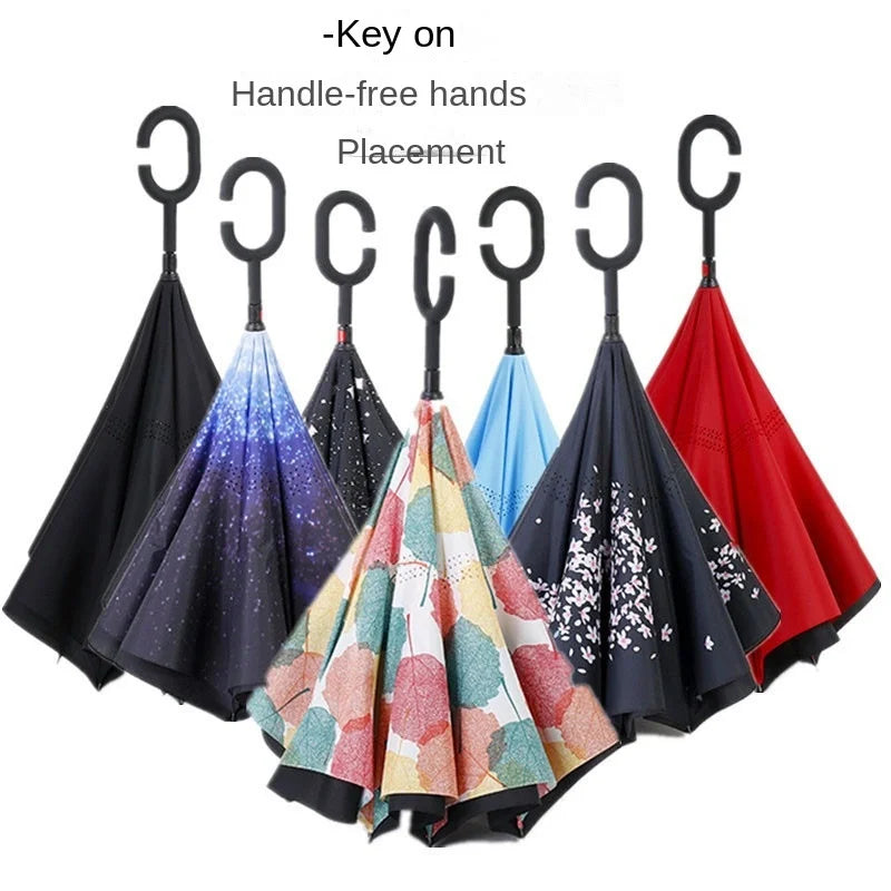 Wholesale Customizable Dual-Use Automatic Umbrella Creative Reverse Design with Business Logo for Business Gifts