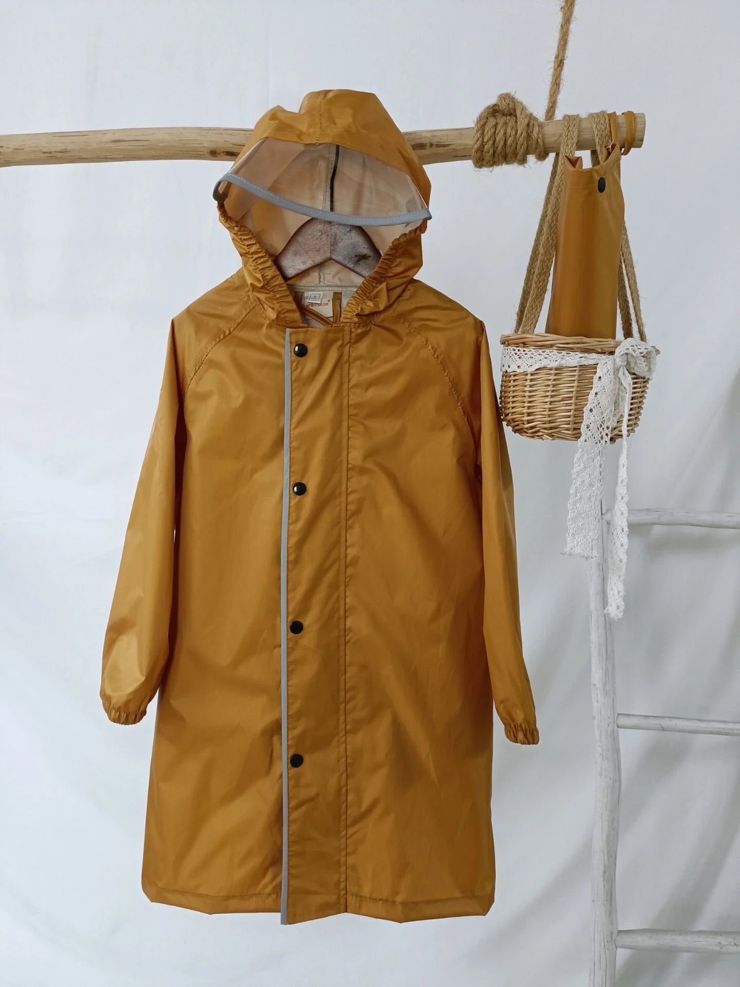 Outdoor Waterproof Lightweight Reusable Windproof Boys Girls Kindergarten Primary School Children's Raincoat Reflective Safety