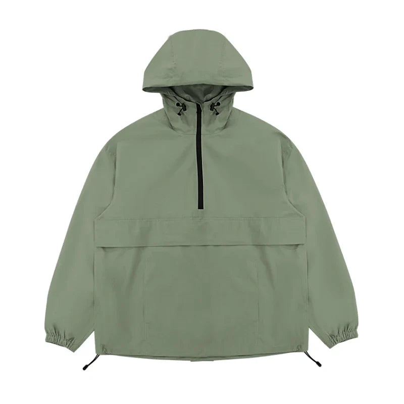 Unisex Rain Jacket With Big Pocket Custom Logo Print Waterproof Hooded Outdoor Poncho Single Layer Rain Wear Raincoat Adjustable