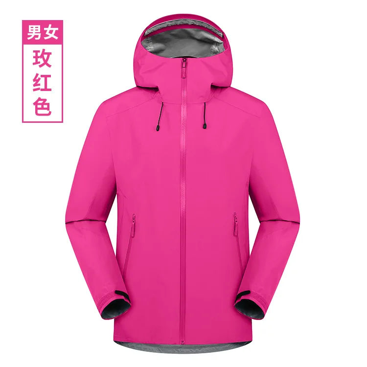 AOUNADA Softshell Waterproof Autumn Unisex Loose Fit Jacket with Zipper Closure for Skiing and Mountaineering