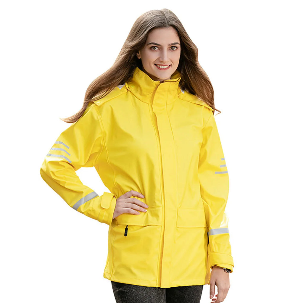 Wholesale Custom Logo EVA Poncho Comfortable Hiking Light Night Reflective Rain Jacket With PU Fashion for Outdoor Rainwear