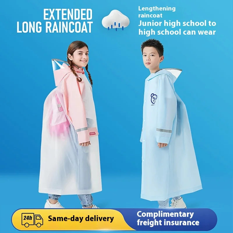 Wholesale New EVA Children's Waterproof Raincoat Big Kids Bag Single Full-Body Cartoon Lengthened Hiking Raincoat