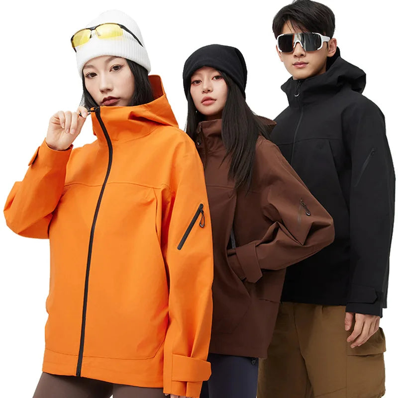 Men's Lightweight Stand Rain Jacket for Autumn Spring Windproof 3D Embroidery Logo Zipper Prints Breathable for Outdoor Sports