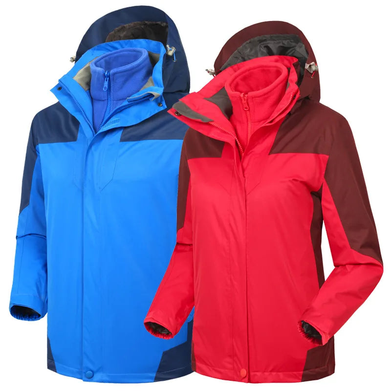 High-End Waterproof Warm-keeping Outdoor Sports Jacket Women's Fleece-Lined Long-Sleeved Autumn Winter Ski Suit Mountaineering