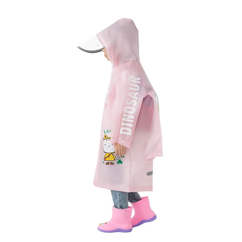 Factory Wholesale XXL EVA Biodegradable Raincoat for Kids High Quality Waterproof Hooded Style for School Outdoor Sports Travel