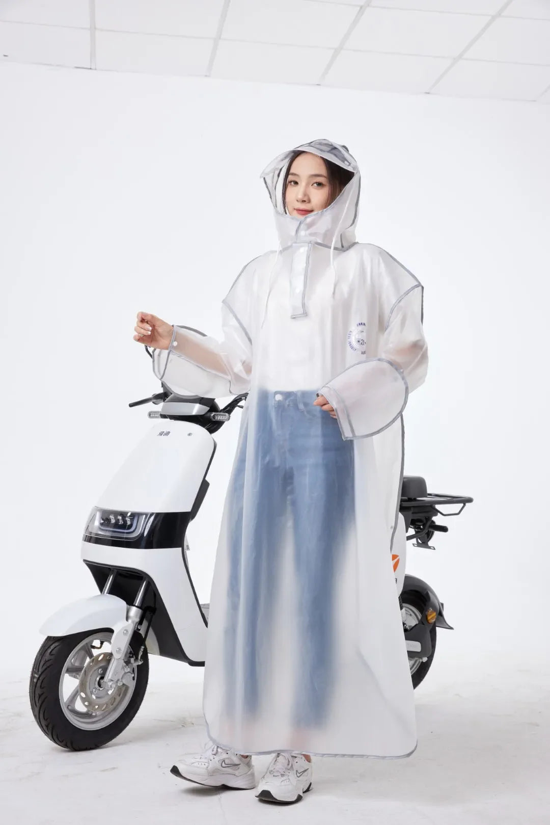 Modern Design Adult Boys and Girls  EVA Long Raincoat Backpack Waterproof Windproof for Outdoor Touring Travel Electric Bicycle