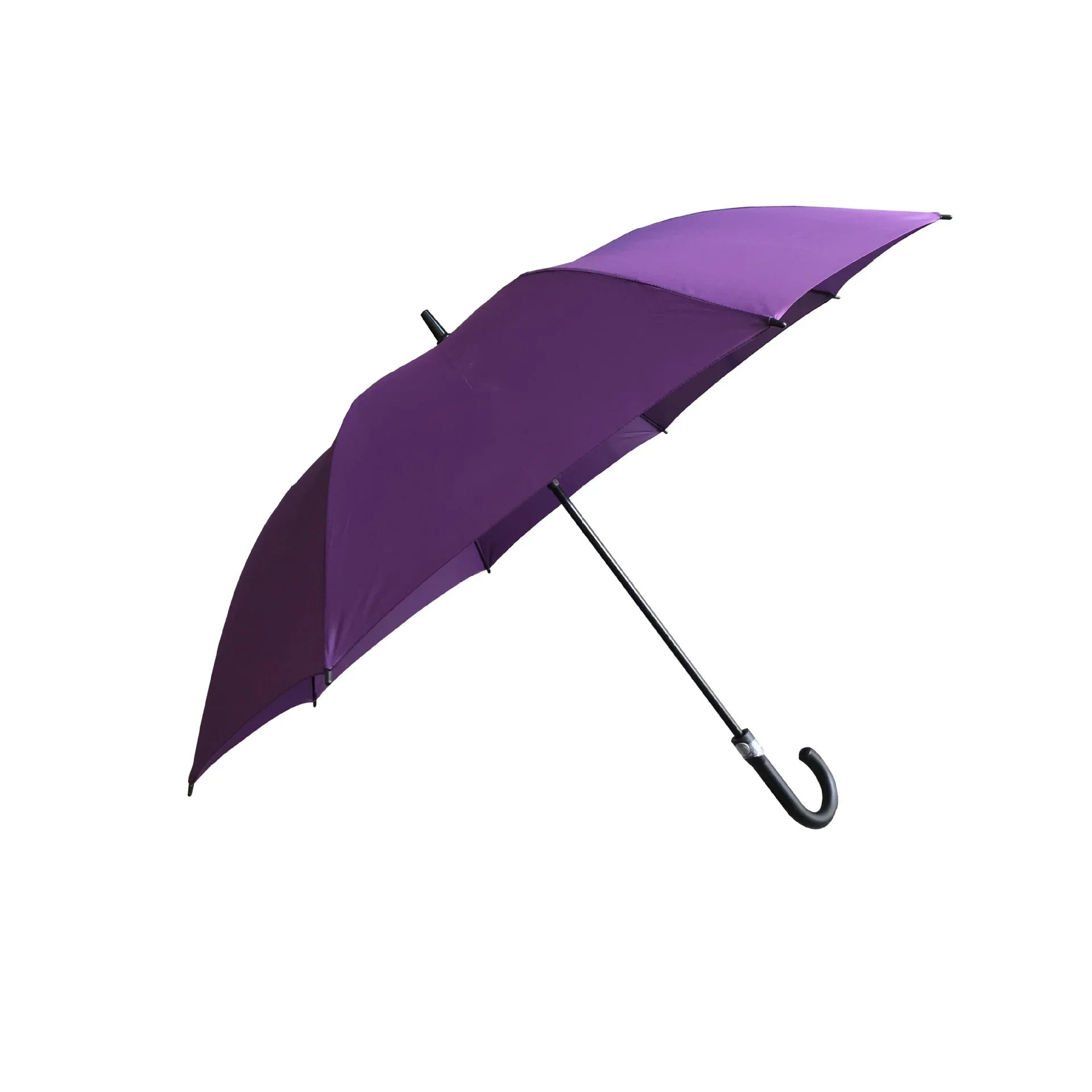 High Quality Large 27-Inch Automatic Purple Umbrella J-Shape With Long Handle UV-Proof Fabric and Metal Frame for Ladies