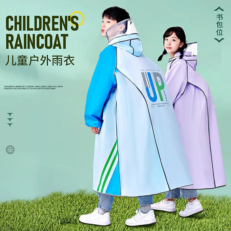 Waterproof EVA Children's Raincoat, Suitable for Primary and Secondary School Students to Go to School and Travel Outdoors