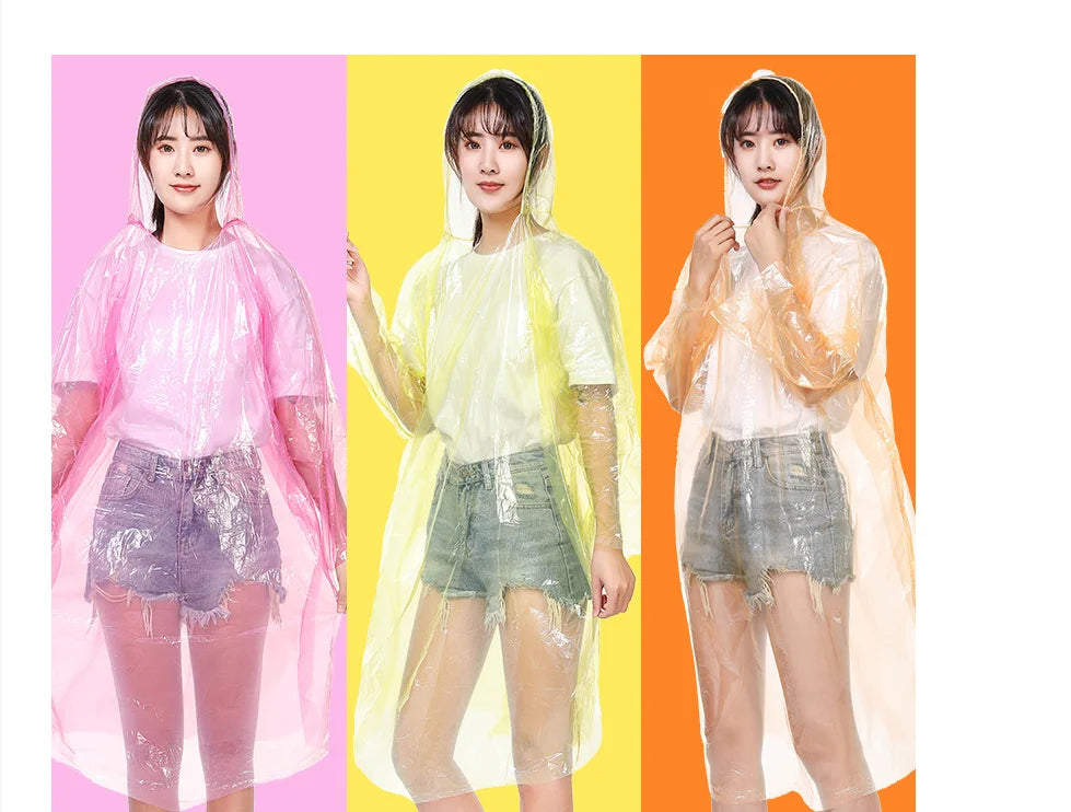 High Disposable PE Raincoat Suit Transparent Plastic Poncho Windproof Waterproof Features XXL XL XXXL 4XL Tours Girls EVA One