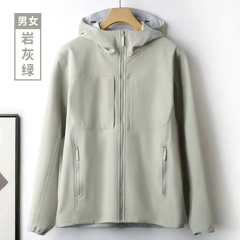 Unisex Fleeced Warm Jacket for Spring Autumn Soft Shell Nylon Canvas Cotton-Polyester Formal Sport Style Size XL Lightweight