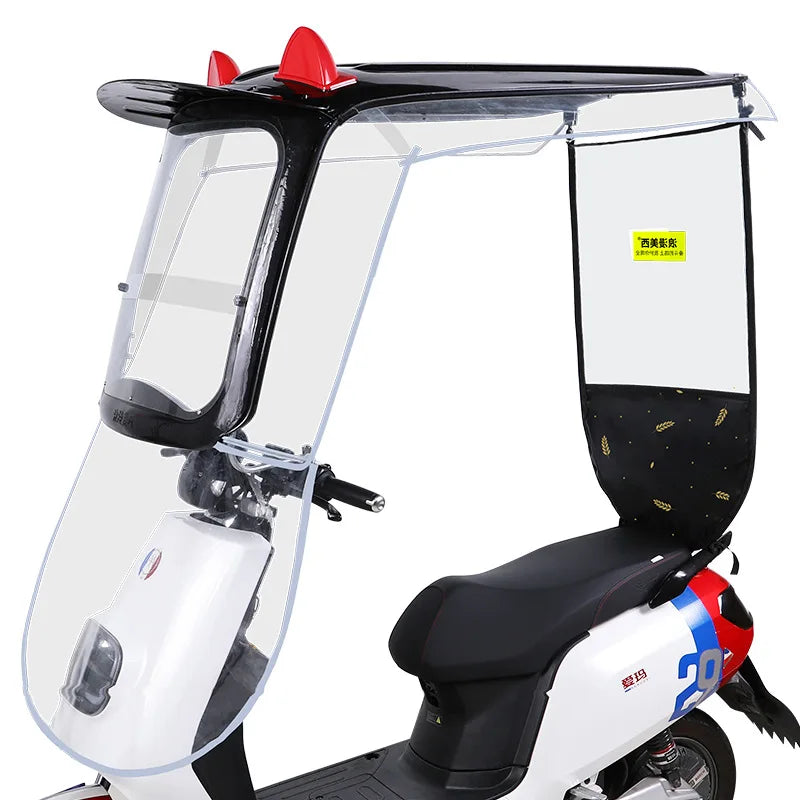 Modern Manual Plastic Scooter  Motorcycle Electric Vehicle Sun and Rain  Protection Windshield Full Cover  Canopy Outdoor Travel