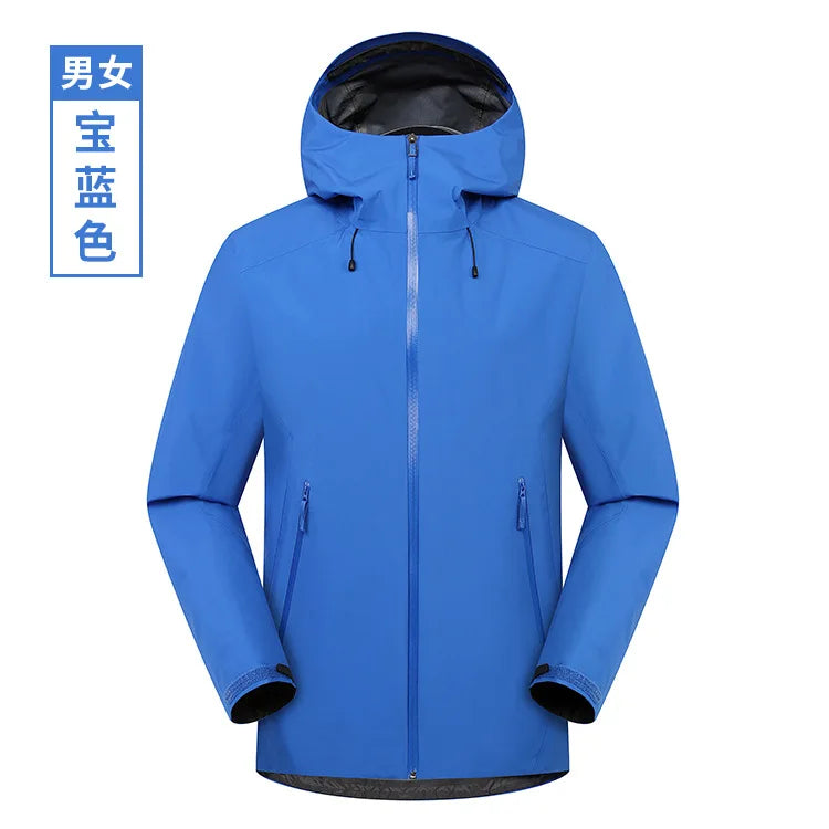 AOUNADA Softshell Waterproof Autumn Unisex Loose Fit Jacket with Zipper Closure for Skiing and Mountaineering