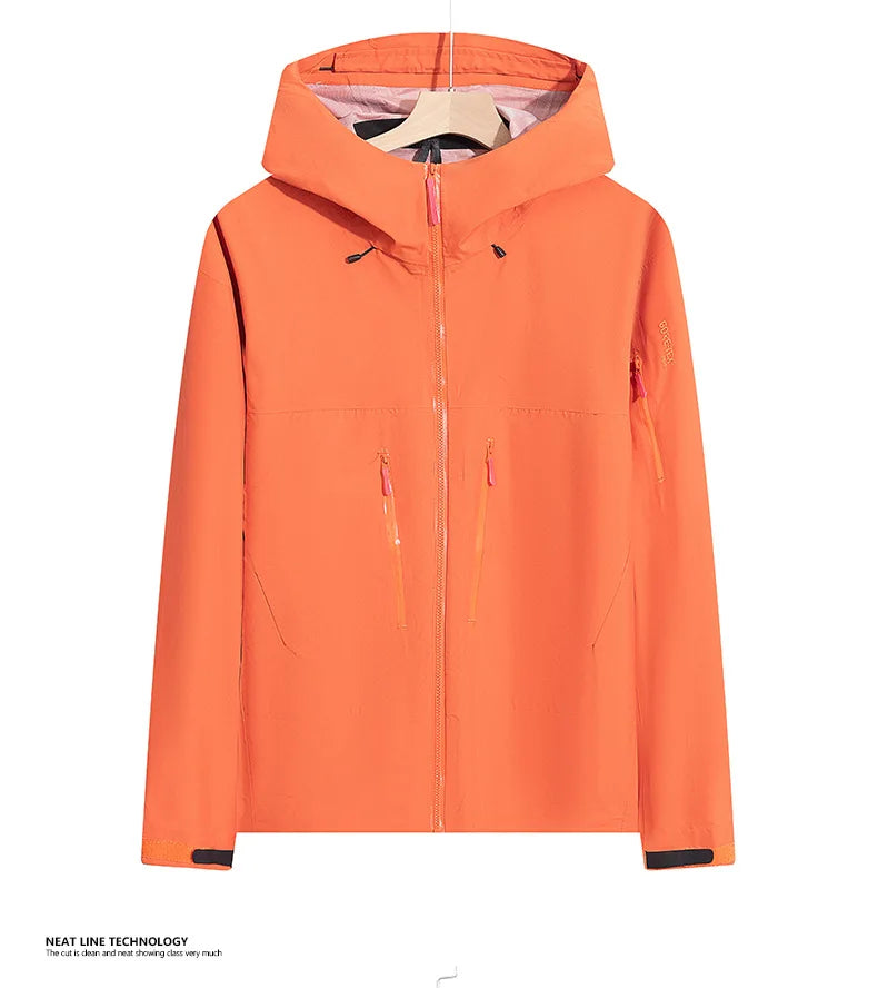 Wholesale Men's & Unisex Lightweight Waterproof Hooded Rain Jacket XL Size Windproof Outdoor Raincoat With Zipper Closure Hiking