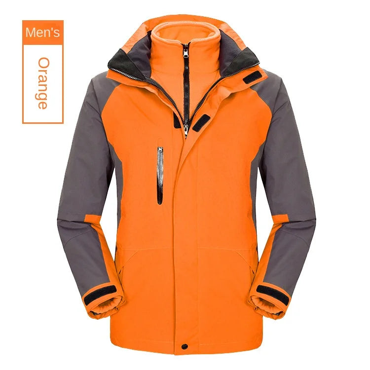 Two-Piece Three-In-One Outdoor Assault Clothing for Men Women Fleece-Lined Waterproof Mountaineering Work Jacket Custom Hiking