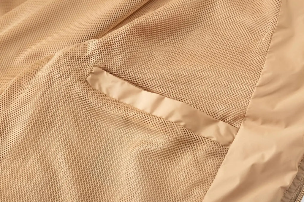 Men's Casual Canvas Windbreaker Jacket Lightweight Hooded Raincoat with Stand Collar for Winter Outdoor Pocketed