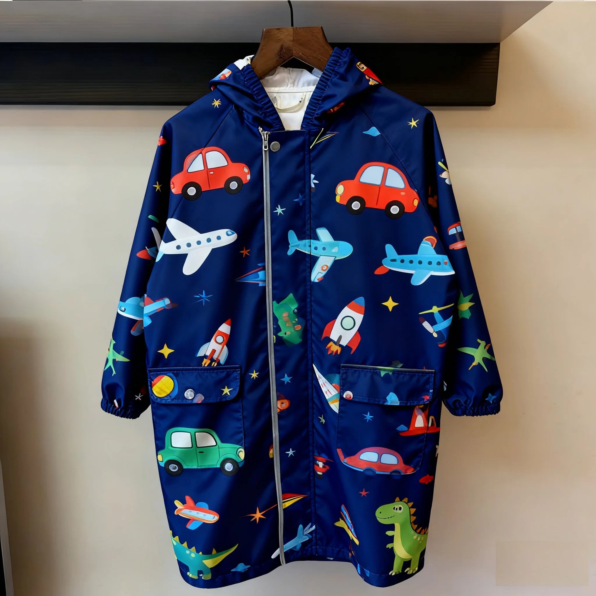2025 Trend Lightweight Reusable Cartoon Raincoat for Kids Boys Girls Waterproof Windproof Rain Poncho for Middle Large Children
